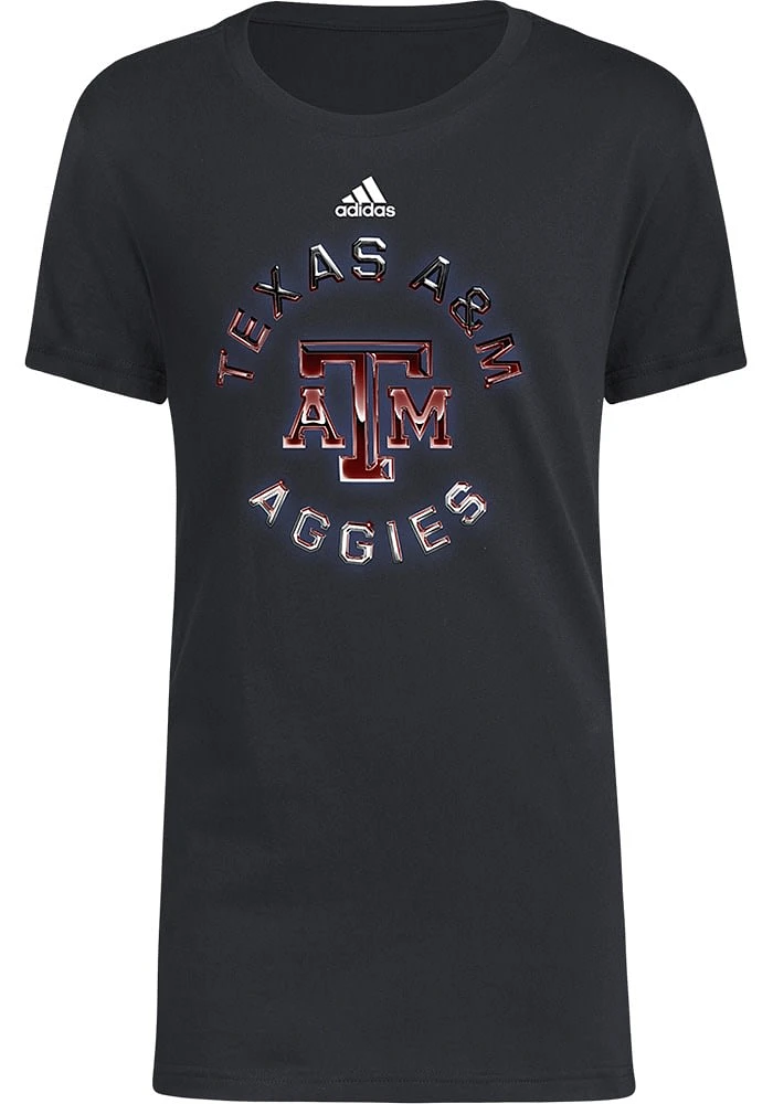Adidas Texas A&M Aggies Youth Black Circle Back Short Sleeve T-Shirt