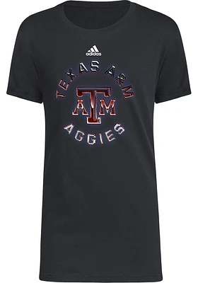 Adidas Texas A&M Aggies Youth Black Circle Back Short Sleeve T-Shirt
