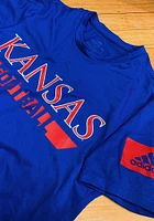 Adidas Kansas Jayhawks Blue Sideline Locker Practice Football Short Sleeve T Shirt