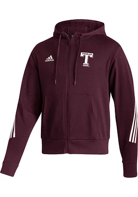 Adidas Texas A&M Aggies Mens Maroon Logo Fashion Long Sleeve Full Zip Jacket