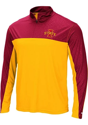 Colosseum Iowa State Cyclones Mens Cardinal Luge Design Long Sleeve Qtr Zip Pullover