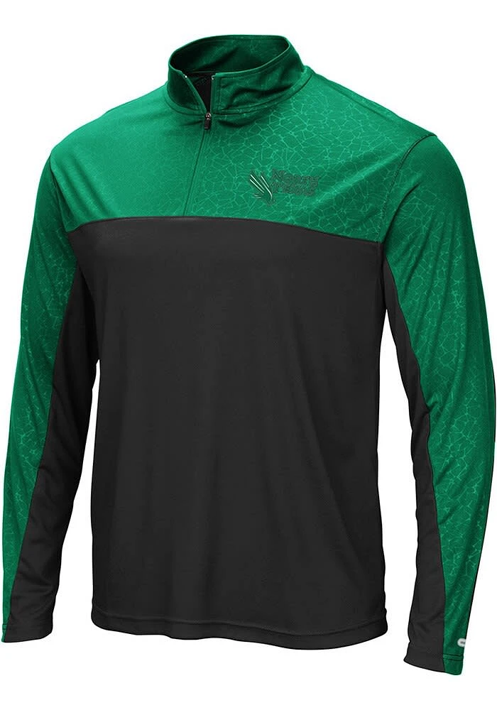 Colosseum North Texas Mean Green Mens Logo Luge Long Sleeve Qtr Zip Pullover