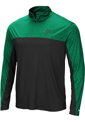Colosseum North Texas Mean Green Mens Logo Luge Long Sleeve Qtr Zip Pullover