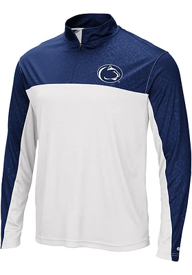 Colosseum Penn State Nittany Lions Mens Navy Blue Luge Long Sleeve Qtr Zip Pullover