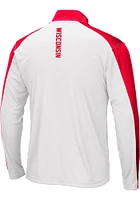 Colosseum Wisconsin Badgers Mens Red Luge Version Long Sleeve Qtr Zip Pullover