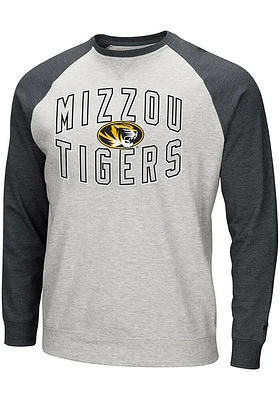 Colosseum Missouri Tigers Mens Grey Cross Country Long Sleeve Crew Sweatshirt