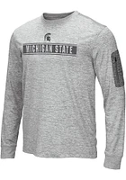 Colosseum Michigan State Spartans Grey Banked Long Sleeve T-Shirt