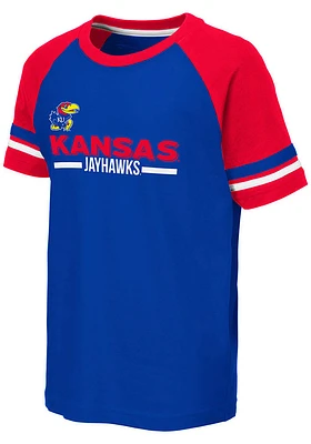 Colosseum Kansas Jayhawks Youth Blue Ottawa Short Sleeve Fashion T-Shirt