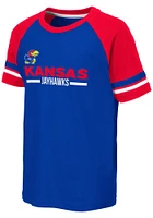 Colosseum Kansas Jayhawks Youth Blue Ottawa Short Sleeve Fashion T-Shirt