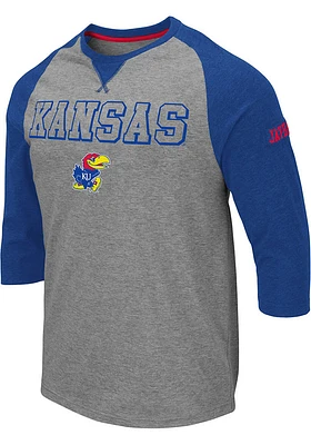 Colosseum Kansas Jayhawks Grey Soledad Long Sleeve Fashion T Shirt