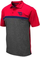 Colosseum Dayton Flyers Mens Red Capital Short Sleeve Polo