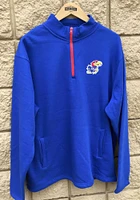 Colosseum Kansas Jayhawks Mens Blue Comic Long Sleeve Qtr Zip Pullover