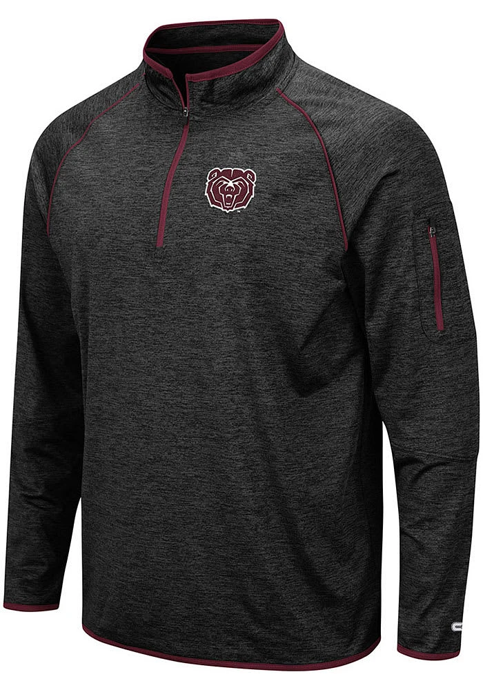 Colosseum Missouri State Bears Mens Black Duff Long Sleeve Qtr Zip Pullover
