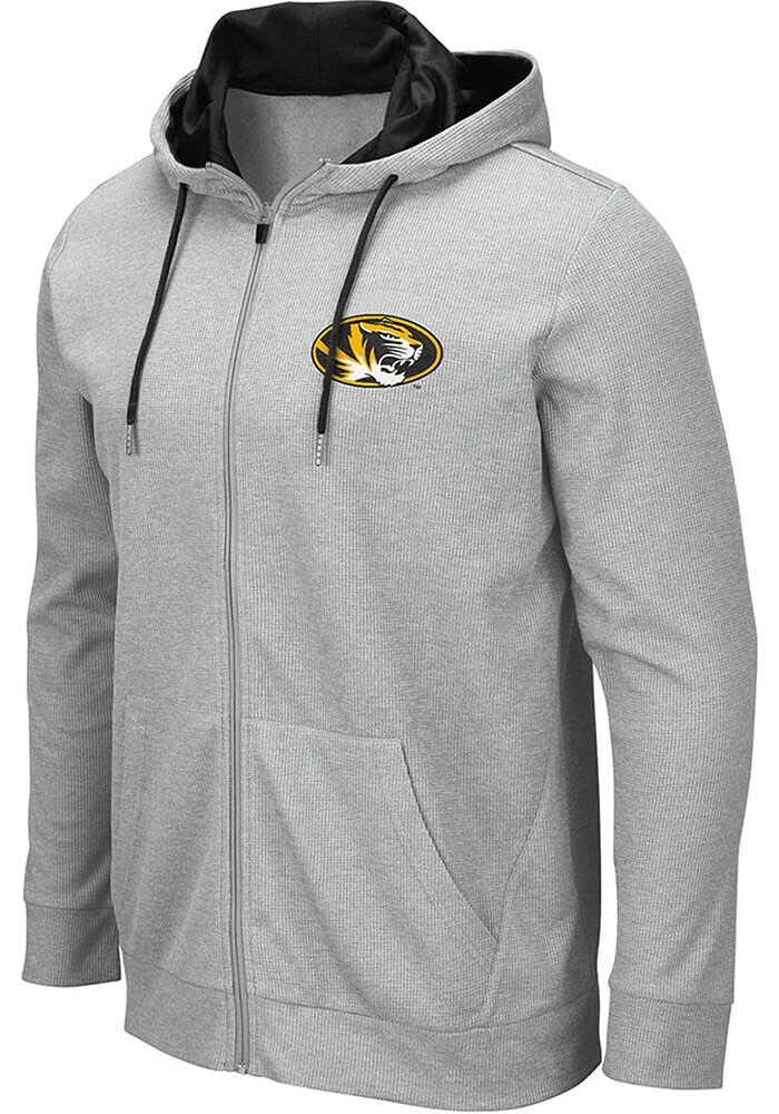 Colosseum Missouri Tigers Mens Grey Homer Long Sleeve Zip