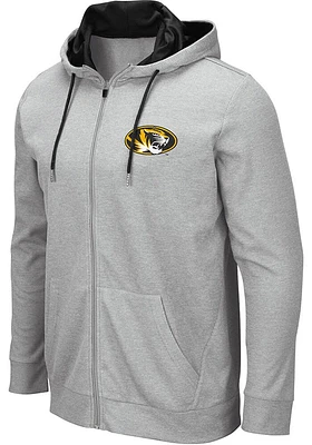Colosseum Missouri Tigers Mens Grey Homer Long Sleeve Zip