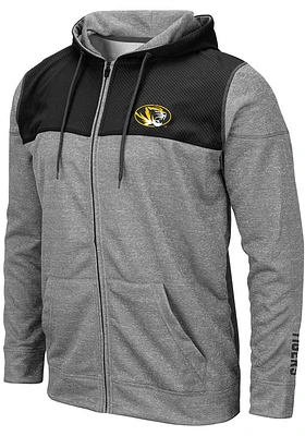 Colosseum Missouri Tigers Mens Grey Nelson Long Sleeve Zip