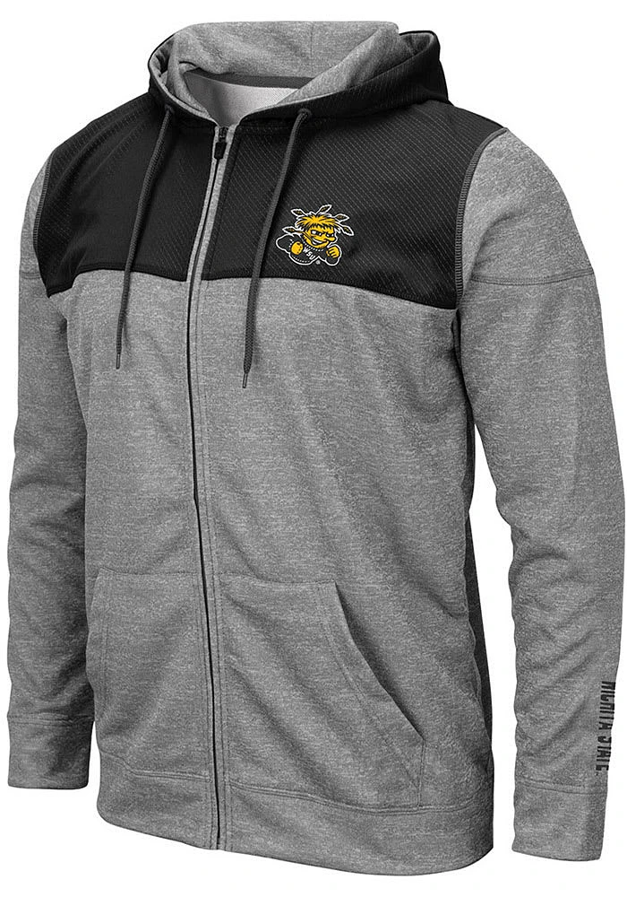 Colosseum Wichita State Shockers Mens Grey Nelson Long Sleeve Zip