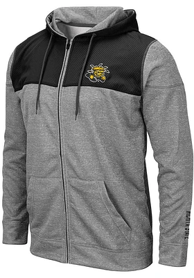 Colosseum Wichita State Shockers Mens Grey Nelson Long Sleeve Zip