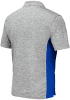 Colosseum Kansas Jayhawks Mens Grey Alaska Short Sleeve Polo