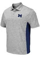 Colosseum Michigan Wolverines Mens Grey Alaska Short Sleeve Polo