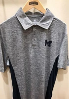Colosseum Michigan Wolverines Mens Grey Alaska Short Sleeve Polo