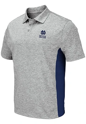 Colosseum Notre Dame Fighting Irish Mens Grey Alaska Short Sleeve Polo