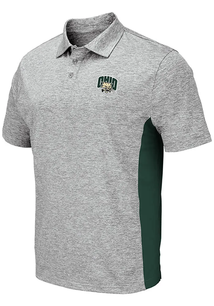 Colosseum Ohio Bobcats Mens Grey Alaska Short Sleeve Polo