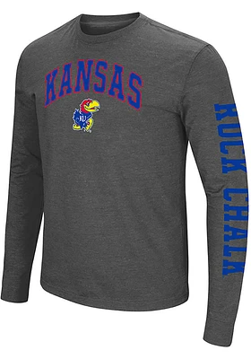 Colosseum Kansas Jayhawks Charcoal Jackson Long Sleeve T Shirt