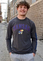 Colosseum Kansas Jayhawks Charcoal Jackson Long Sleeve T Shirt