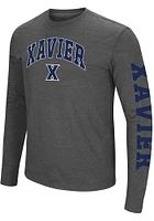 Colosseum Xavier Musketeers Grey Jackson Long Sleeve T Shirt