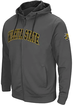 Colosseum Wichita State Shockers Mens Charcoal Classic Long Sleeve Full Zip Jacket