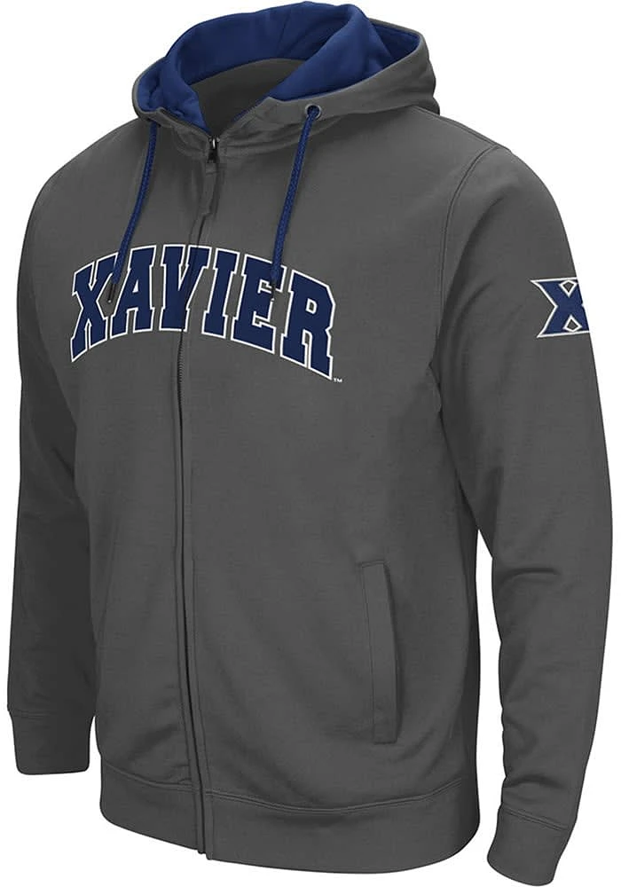 Colosseum Xavier Musketeers Mens Charcoal Classic Long Sleeve Full Zip Jacket