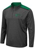 Colosseum North Texas Mean Green Mens Grey Snowball Long Sleeve Qtr Zip Pullover