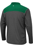 Colosseum North Texas Mean Green Mens Grey Snowball Long Sleeve Qtr Zip Pullover