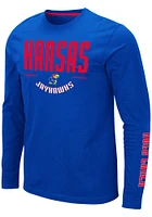 Colosseum Kansas Jayhawks Blue Streetcar Long Sleeve T Shirt