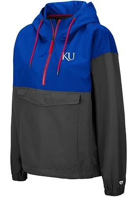 Colosseum Kansas Jayhawks Womens Charcoal Dolce Anorak Light Weight Jacket