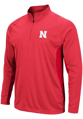 Colosseum Nebraska Cornhuskers Mens Red Kliff Long Sleeve Qtr Zip Pullover