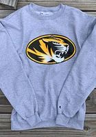 Colosseum Missouri Tigers Mens Grey Henry French Terry Long Sleeve Crew Sweatshirt