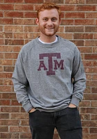 Colosseum Texas A&M Aggies Mens Grey Henry French Terry Long Sleeve Crew Sweatshirt