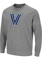 Colosseum Villanova Wildcats Mens Grey Henry French Terry Long Sleeve Crew Sweatshirt