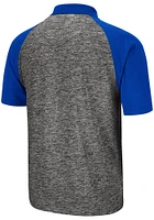 Colosseum Kansas Jayhawks Mens Grey Rentaswag Short Sleeve Polo