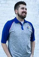 Colosseum Kansas Jayhawks Mens Grey Rentaswag Short Sleeve Polo
