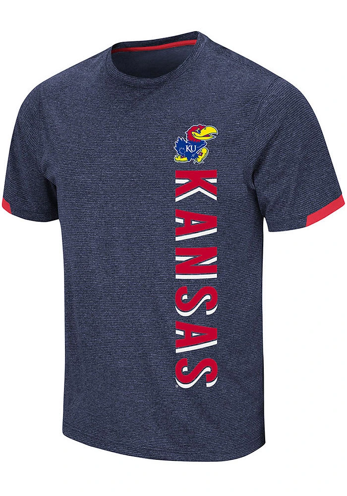 Colosseum Kansas Jayhawks Navy Blue Go Big Short Sleeve T Shirt