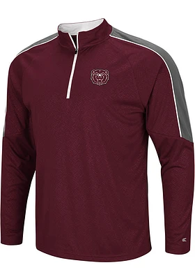 Colosseum Missouri State Bears Mens Maroon Vertigo Long Sleeve Qtr Zip Pullover