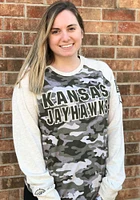Colosseum Kansas Jayhawks Grey OHT Camo Raglan Long Sleeve T Shirt