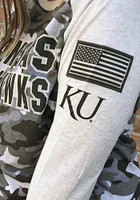Colosseum Kansas Jayhawks Grey OHT Camo Raglan Long Sleeve T Shirt