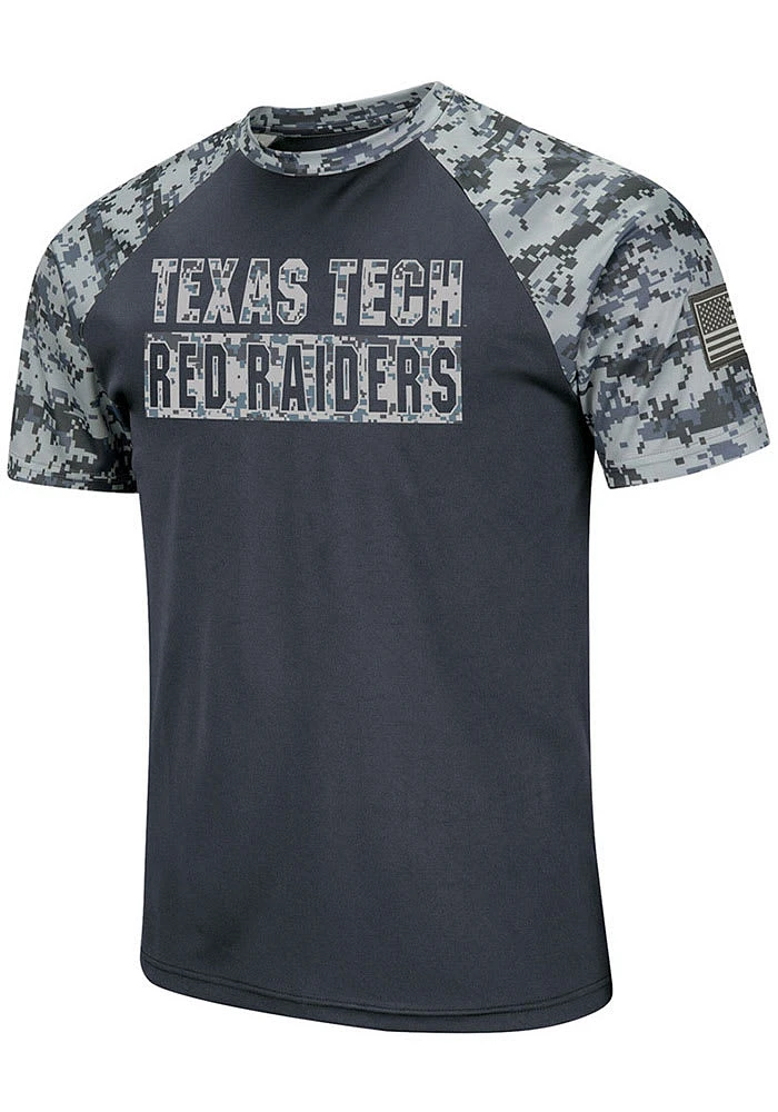 Colosseum Texas Tech Red Raiders Grey OHT Raglan Camo Performance Short Sleeve T Shirt