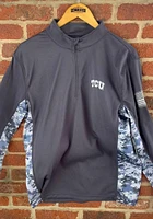 Colosseum TCU Horned Frogs Mens Grey OHT Camo Long Sleeve Qtr Zip Pullover