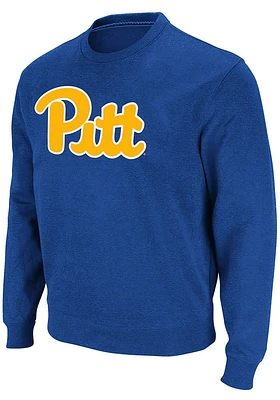 Colosseum Pitt Panthers Mens Blue Stadium Crew Long Sleeve Sweatshirt