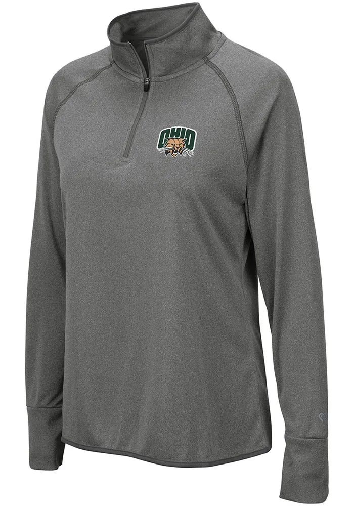 Colosseum Ohio Bobcats Womens Grey Bailey 1/4 Zip Pullover